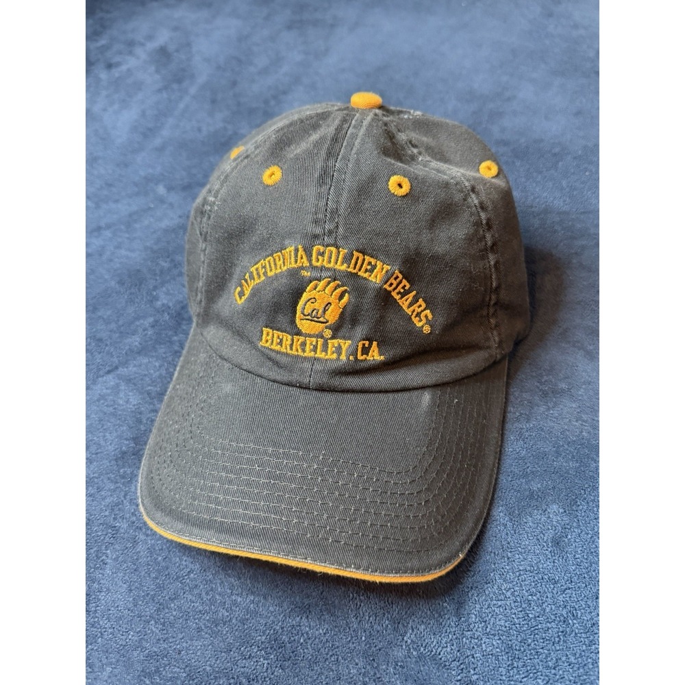Vtg Cal Golden Bears Berkeley California Strapback Hat Navy Yellow Fahrenheit